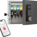 16 Key Lock Box Wall Mount, Smart Key Management Cabinet use One Time Password, Fixed Code, Bluetooth, Wi-Fi Remote Unlock, Security Lockbox Organizer, APP Access Log Tracking for Valets, Car, Office
