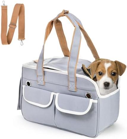 Covzoe Collapsible Pet Carrier, Soft Sided Cat Carrier up to 15 Lbs, Portable Pet Travel Carrier Airline Approved with Shoulder Strap, Mesh Top Load Small Dog Carrier Bag for Outdoor