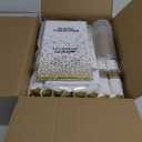 Goodluck 352 Piece Gold Dinnerware Set for 50 Guests, Thanksgiving Square Plastic Plates with Gold Trim, Include: 100 Plastic Plates, 50 Rolled Napkins, 50 Cups, 50 Cutlery Set and 2 Tablecloth