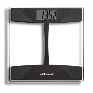 Health o meter Extra Wide Digital Scale – 500 lb Capacity, Accurate, 13.5"x11.8" Platform, Tracks 4 Users, 3.5"x 1.6" LCD, 2 AAA Batteries, Precision Weighing