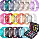 18 Pack Sport Band Compatible with Apple Watch Bands 40mm 41mm 38mm  for Women Men, Silicone Band with Organizer for iWatch Ultra Series 11 10 