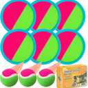 Outdoor Games, Toss and Ball Set with 6 Paddles and 3 Balls, Perfect Yard Games Outdoor Toys Games for Kids Ages 4-8 Easter Gifts for Kids/Adults/Family