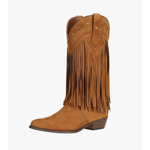 SheSole Women's Fringe Western Boots Wide Calf Riding Cowgirl Cowboy boots Black Size 42