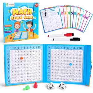D-FantiX Magnetic Addition Multiplication Game Board, Math Games for Kids 8-12, Math Manipulatives for Elementary School, Montessori Learning Toys for Homeschool Classroom