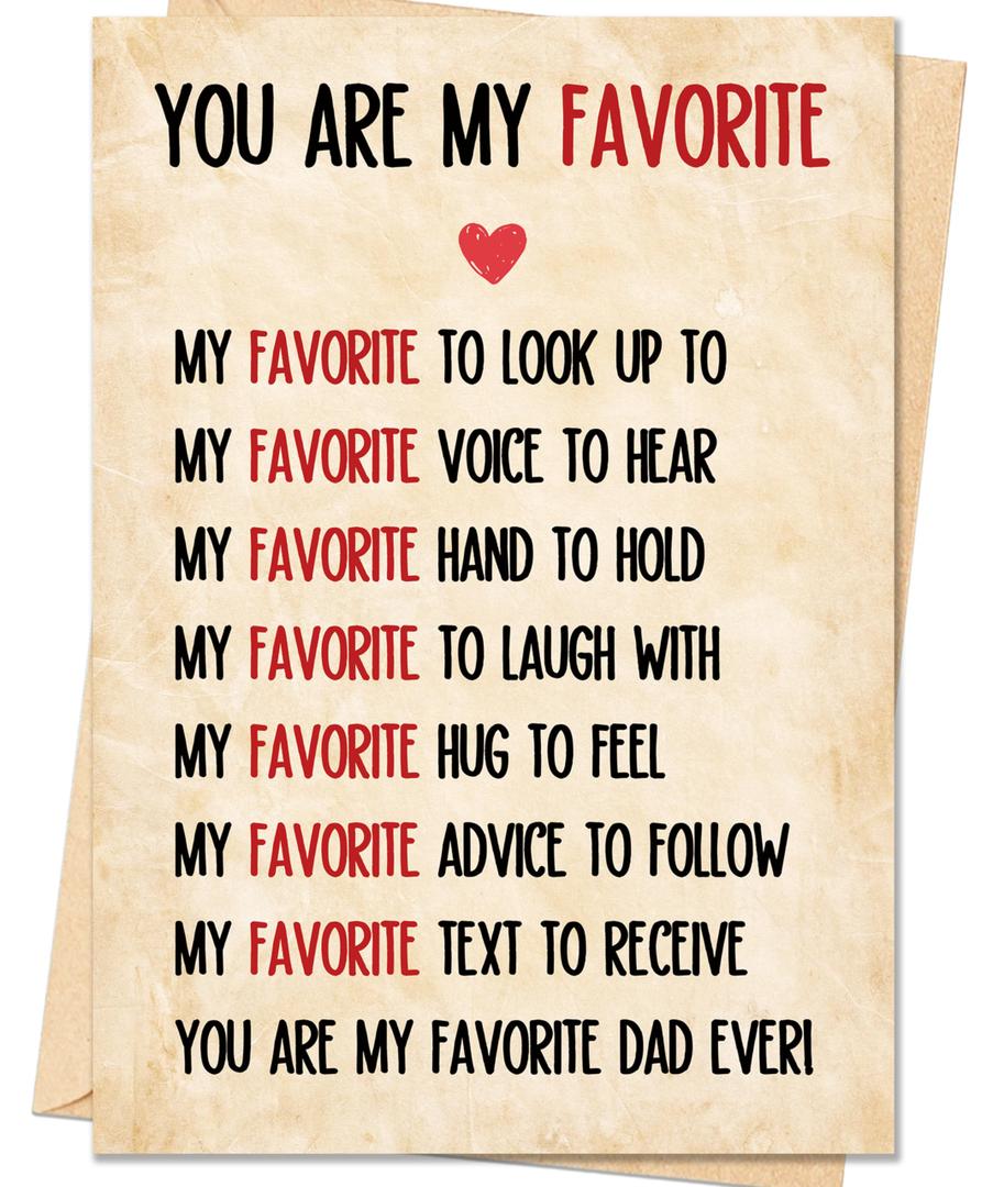 5 x IDU Fathers Day Card,Fathers Day Cards Gifts Decorations for Dad from Daughter Son,Happy Father's Day Card Gifts Ideas with Envelope,Funny Appreciation Love Gift for Father