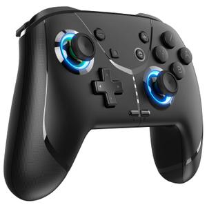 Wireless Switch Pro Controller for Nintendo Switch/Lite/OLED, Bluetooth Gaming Controller for iPhone/Android/Phone/PC/Steam/Mac/iOS/iPad/TV with Programmable/Vibration/Motion Control/Turbo/Wakeup/RGB (6-Axis Gyro Sensor)