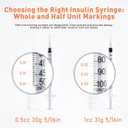 U-100 1cc Syringes with 31g 5/16" (8mm) , Individually Wrapped, Pack of 100