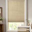 LazBlinds No Drill Blackout Cellular Shades, 29" W x 48" H, Beige