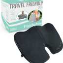 Premium Foldable Travel Seat Cushion - for Relief of Lower Back, Sciatic, Butt and Tailbone Pain - for Home & Office Use, Perfect for Travel or Driving - Coccyx Seat Cushion (Regular, Black)