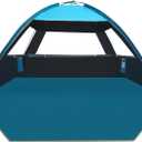 COMMOUDS Beach Tent Sun Shade for 3/4-5/6-7/8-10 Person, UPF 50+ Beach Sun Shelter Canopy Tent, Lightweight, Easy Set Up and Carry (Sky Blue with Dark Shelter)