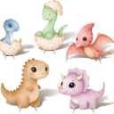 5Pcs Dinosaur Baby Shower Decorations, Large Baby Dinosaur Cardboard Cutout Standup, Dino Themed Birthday Party Signs for Photo Booth Props Backdrops Decor Cartoon Party Supplies