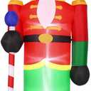 Fraser Hill Farm 10-Ft. Tall African American Nutcracker Blow Up Inflatable with Lights, Outdoor Christmas Inflatable Decoration for Lawn and Yard, Giant Festive Holiday Deco