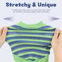 Dog Shirt, Pet Clothes for Chihuahua, Yorkie Teacup Costumes Striped, Small Dogs Sleeveless Tank Top Vest, Breathable Cotton Puppy T-Shirt, Cat Apparel Outfit (Green, L)