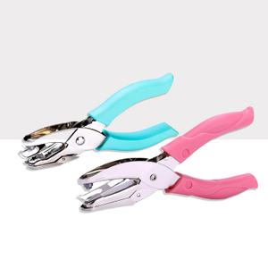 2Pcs Handheld Heart & Star Shape Hole Punch, Ergonomic Soft Grip Single Hole Puncher for Paper Crafts, Scrapbooking, Tags, Tickets, and DIY Projects (Pink,Green)