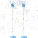 Palksky Bubble Machine with Lights for Outdoor - 2Pack, Height 47 Inches Bubbles Blower Maker for Kids Toddlers, Battery Automatic Bubbles Blower Maker for Outdoor/Indoor Wedding Birthday Party