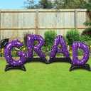 Graduation Party Decorations-Purple Standing 'Grad' Foil Balloon Phrase - Graduation Party Supplies for Indoor/Outdoor Celebrations
