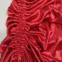 Women's Sparkly Glitter Dress Cowl Neck Metallic Spaghetti Strap Dress Drawstring Ruched Split Hem Cocktail Evening Party, L