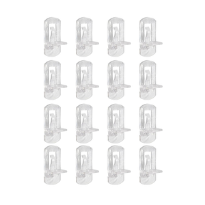 HARSKIYER 15pcs 8mm Clear Plastic Locking Pegs, Self-Locking Shelf Support Pins, 8mm Diameter Hole Cabinet Shelf Clips Clear Shelf Brackets Holders for Shelves Furniture