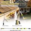 24FT Reach Telescopic Gutter Cleaning Tool, 8-15FT Gutter Cleaner from the ground with 360°Rotatable Duckbill Metal Head, Shut Off Valve, Leak-Proof Gutter Cleaning Wand for Garden Hose