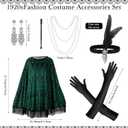 1920s Flapper Costume Accessories Set for Women - 1 Pcs Roaring 20s Outfit with Fringed Poncho, (just the cape alone)