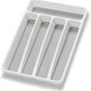 Loyareal Silverware Organizer Utenisl Organizer Holder Kitchen Drawer Organizer Plastic Silverware Tray for Drawer Flatware Organizer 5 Compartment White