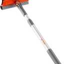 eazer Professional Window Squeegee, 2-in-1 Rotatable Squeegee for Window Cleaning Kit, Window Cleaner Tool, Window Washing Equipment Kit with Extension Pole (20''-30'') for Shower/Windshield