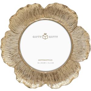 Circular Gold Floral Photo Frame / 4x4 In | For Tabletop Display | Perfect for Home Decor, Wedding, Graduation, Or Milestone Photos