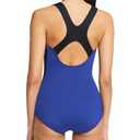 BALEAF Women's Conservative Athletic Racerback Splice One Piece Training Swimsuit Swimwear Bathing Suit Navy Blue/Black 42 XX-Large