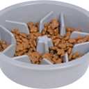 Leash Boss Slow Feeder Dog Bowls (1.5 Cup) Puzzle Dog Food Bowl with Feeder Holes, Fits into Elevated Pet Feeders, Slow Eating for Large, Medium & Small Sized Breeds - Gray