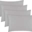 Mellanni Pillow Cases Set - 4 PC Iconic Collection Pillowcases - Luxury, Extra Soft, Cooling Pillow Covers - Wrinkle, Fade, Stain Resistant (Standard/Queen 20" x 30", Light Gray)