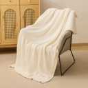 bearberry Super Soft Fluffy Throw Blanket Lightweight Cozy Warm Throw Blankets for Couch Bed Sofa All Season(Cream, 40x50)