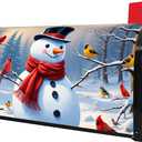 Winter Cardinal Birds Mailbox Cover - Magnetic Standard Size 18" X 21" - Christmas Snowman Mailbox Cover Decor for Home Garden Yard Post Letter Box