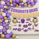 Graduation Decorations 2026 | Purple and Gold Graduation Balloons Arch Set - Huge Pack of 67 | Congrats Grad Banner, Graduation Photo Props | Grad Party Supplies | KatchOn