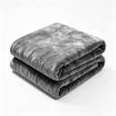 Fleece Blanket Cozy Warm Fall Bed Couch Outdoor Travel Gift (Grey, Twin)