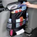 KAFEEK Car Seat Organizer/Auto Seat Back Organizer/Multi-Pocket Travel Insulated Drinks Holder Cooler/Storage Bag Cool Wrap Bottle Bag with Mesh Pockets(Heat-Preservation) (1-Pack)