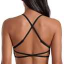 VOYJOY High Neck Sports Bra Adjustable Straps Yoga Crop Womens Workout Gym Yoga Bras. Small