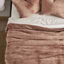 EverGrace Velvet Quilt Set King Size, Luxurious Soft Quilted Bedding Sets, Lightweight Velvet Comforter for All Season, Striped Channel Bedspread Coverlet with 2 Shams, Terracotta Clay