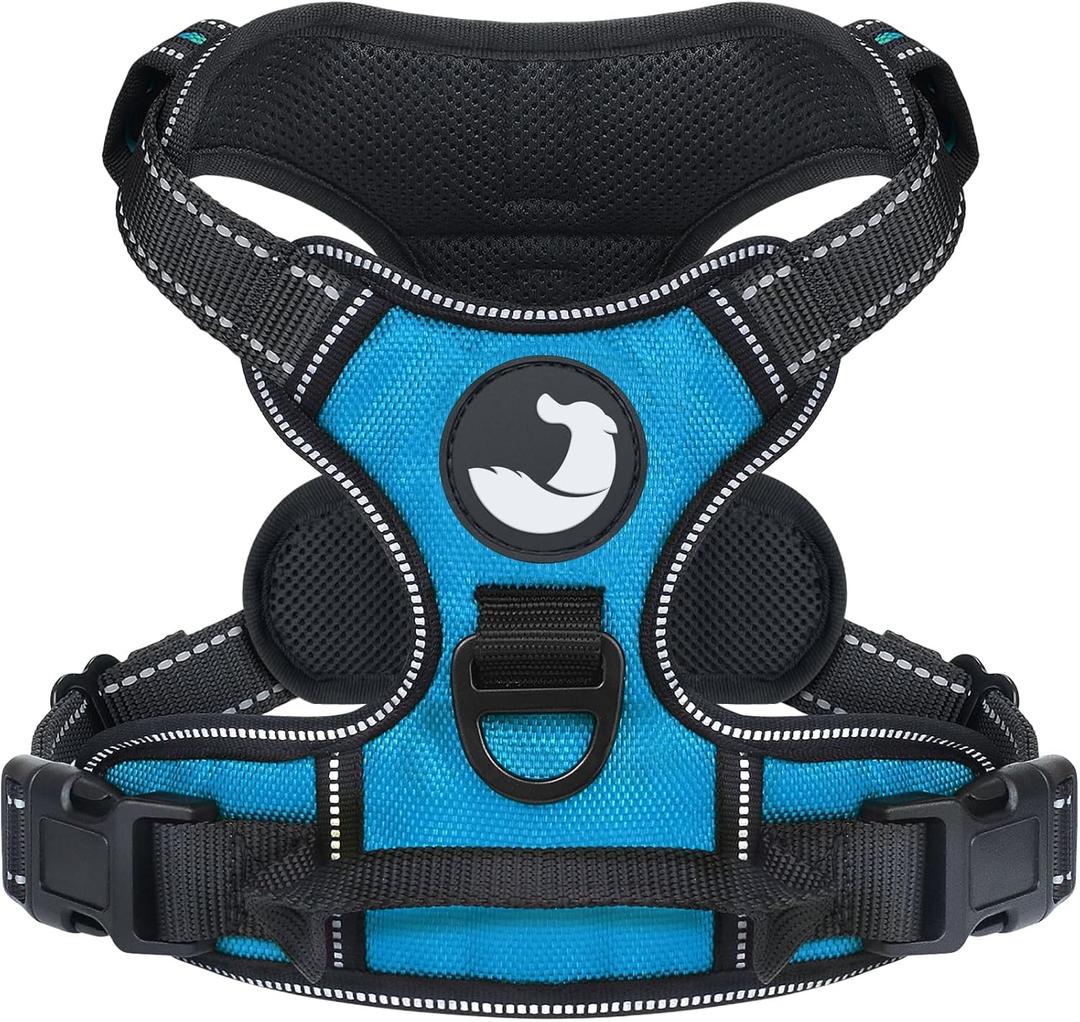 Joytale No Pull Dog Harness Medium Sized Dog, Reflective Pet Vest with Front Clip, Adjustable Soft Padded Harnesses with Easy Control Handle for Training and Walking, Sky Blue, M (Medium, SkyBlue)
