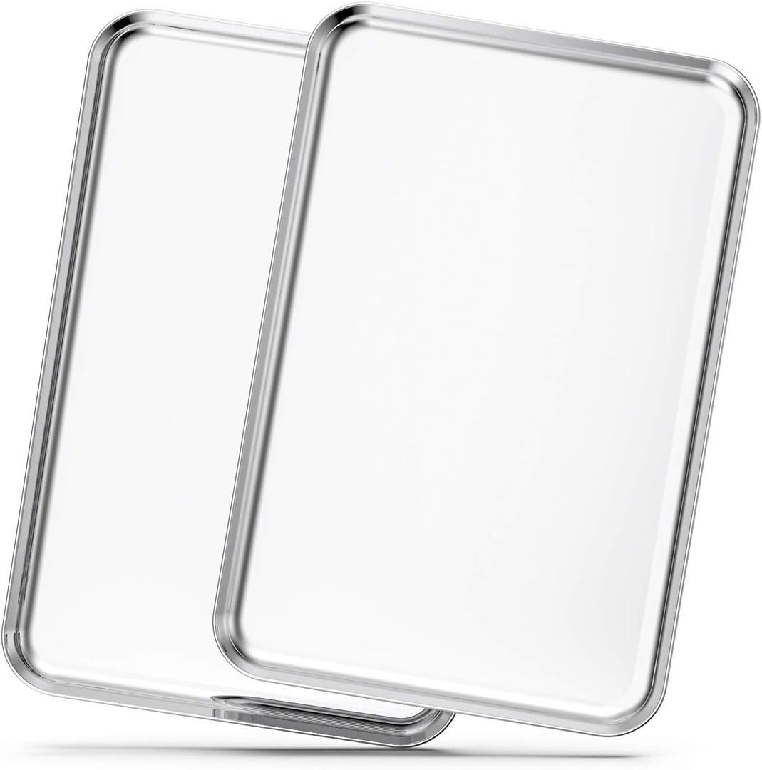 Baking Sheets Set of 2, Bastwe 20 inch Stainless Steel Bakeware Baking Pans, Healthy & Nontoxic & Rustproof & Easy Clean & Dishwasher Safe