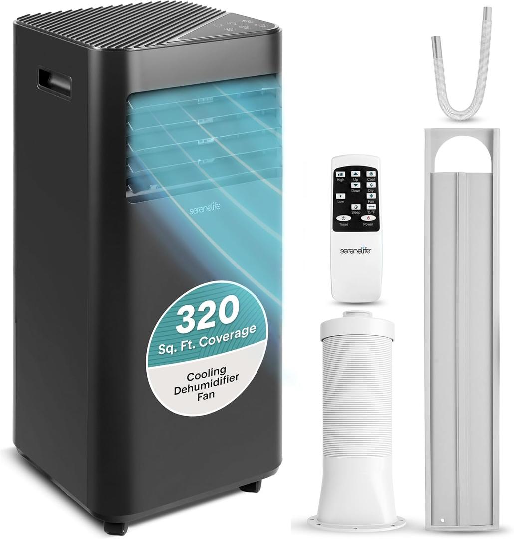 Efficient 10000 BTU Portable Air Conditioner - Compact White by SereneLife