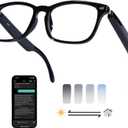 AI Smart Wireless Bluetooth Translation Glasses for Men/Women with Speakers/Bluetooth&140+ Languages Translation Sports/Travel/Drive/Busniess (C3+AI+Color Change Lenses+Black)