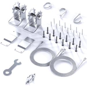 ShadeMart 6 Inch Stainless Steel Winch Hardware Kit Complate Installation Set for Triangle Sun Shade Sail Include Cables Ropes Winches Hardware