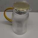 Ribbed Glass Pitcher With Lid and Spout, Glass Water Jugs With Handle, Water Carafe for Hot and Cold Beverage, Brew, Iced Tea, lemonade, Juice, Coffee, Milk, 1.4 Liter 47 Ounce, Borosilicate