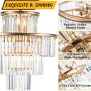 23" 14-Light Modern Crystal Chandelier Light Fixtures 4-Tier Gold Luxury Chandeliers for Dining Room Round Hanging Pendant Lighting for Living Room Kitchen Entryway Bedroom Foyer Hallway