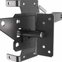 Fence gate Latch, Heavy Duty self-Locking gate Latch, Post Mounted Automatic Door Lock Gravity Latch Hardware for Outdoor Garden, Metal gate, PVC Fence, Black, Carbon Steel Material