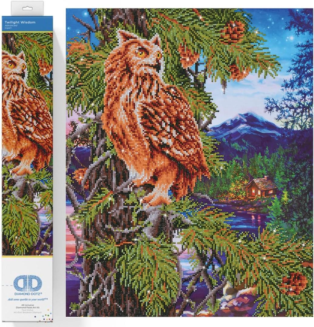 DIAMOND DOTZ Twlight Wisdom Diamond Painting Kits for Adults - Diamond Art Kits a Relaxing Creative Craft Kit with Dotz Gems 23.2x18.5