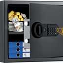 Safe Box Fingerprint Lock with Keypad and Key, Mute Mode, Personal Electronic Safe Box for Home Normal Use (1.2 Cubic Feet)