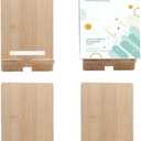4 PCS Bamboo Book Stand for Display, Book Holder Easel Stand, Lightweight Bookstand for Album, CD, Magazine, Comic, Postcard, Picture, Phone, Artworks (4pcs)