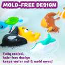 Tub Works Marine Mold Free Bath Toys, 6 Pack | Sealed, No Hole Bath Toys Design Keeps Moisture Out | Soft, Squeezable & Float on Water | Easy-Grip Baby & Toddler Bath Toy Set | Great Baby Pool Toys