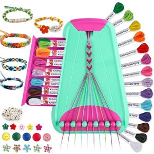 Arts and Crafts for Kids Ages 8-12,Friendship Bracelet Making Kit for Girl,Kids Jewelry Making Kit with 28 Pre-Cut Threads,Christmas Birthday Gifts for Ages 6 7 8 9 10 11 12 Year Old Green Rose